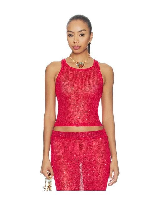 superdown Red Miranda Knit Top