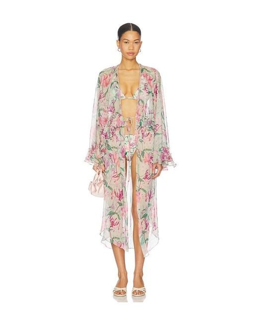 PATBO White Honey Flower Long Robe Cover Up