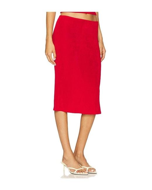 GUIZIO Red Selene Midi Skirt