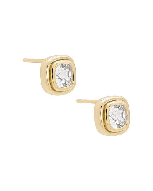Shashi Metallic Cushion Bezel Stud