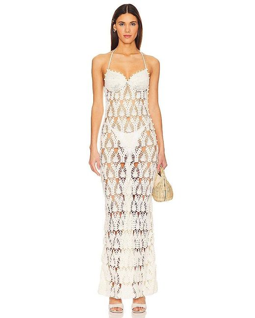 Tularosa White Marla Crochet Maxi Dress