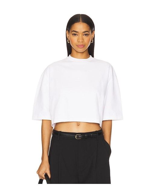 Rohe White Wide Cropped T-Shirt