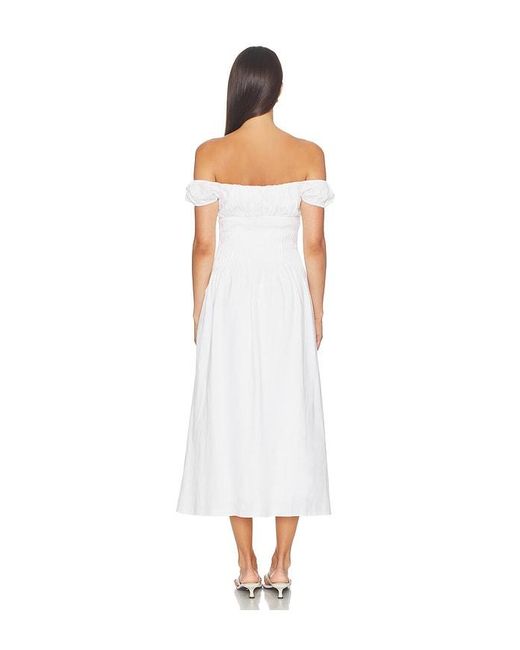 Onia White Off Shoulder Midi Dress