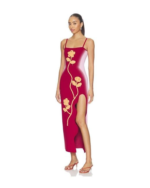 Ph5 Red Sherry Crochet Maxi Tank Dress