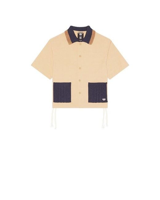 Adidas Originals Blue X Clot By Edison Chen Guayabera Shirt for men