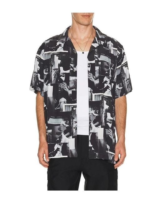 vowels Black Printed Still Shirt for men