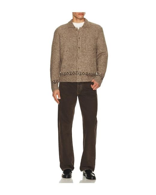 Percival Brown Novel Collared Cardigan for men