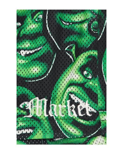 Market Green X Shrek All Over Print Mesh Shorts for men