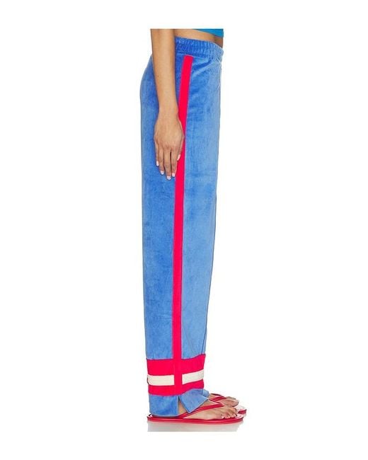 Araminta James Blue Velour Stripe Trackpant