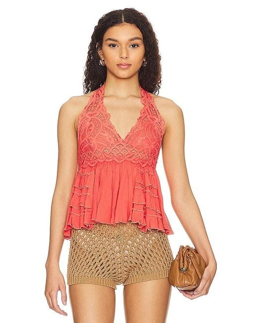 Free People Red X Intimately Fp Adella Halter Cami