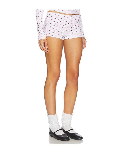 Frankie's Bikinis White Amora Cotton Short