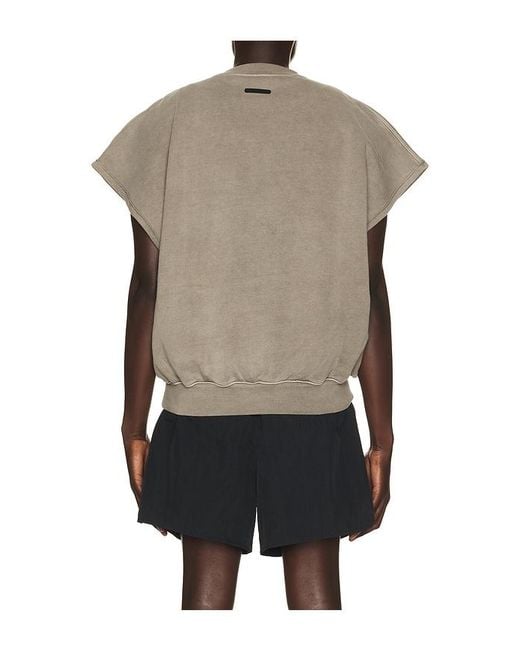 Fear Of God Black Relaxed Fleece Cutoff Sweatshirt for men