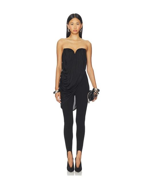 GIUSEPPE DI MORABITO Black Asymmetric Drape Top