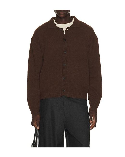 LE17SEPTEMBRE Brown Alpaca Blend Shirt Cardigan for men