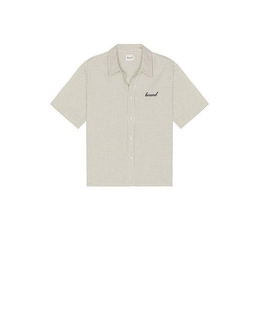 BOUND Gray Gingham Cropped Shirt for men