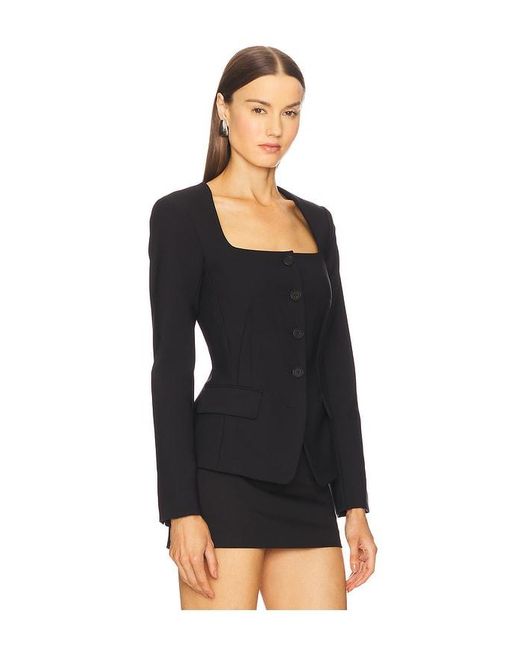 Jonathan Simkhai Black Marlowe U-Neck Jacket