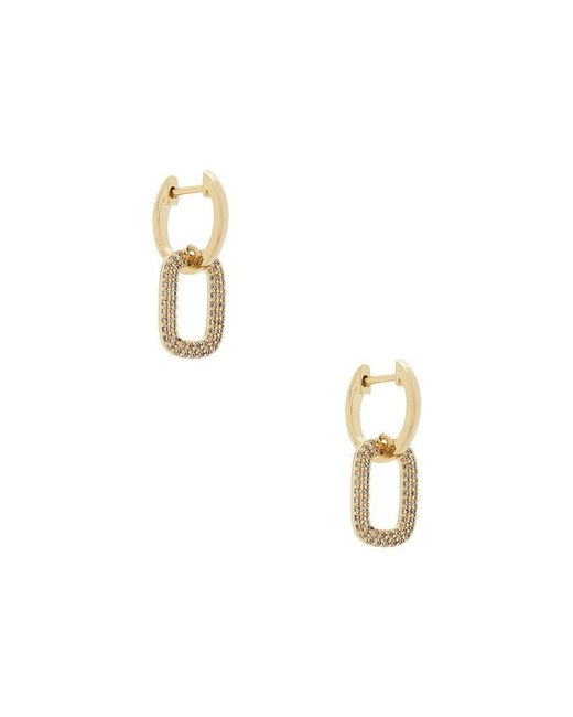 By Adina Eden Metallic Double Cz Row Link Drop Earring
