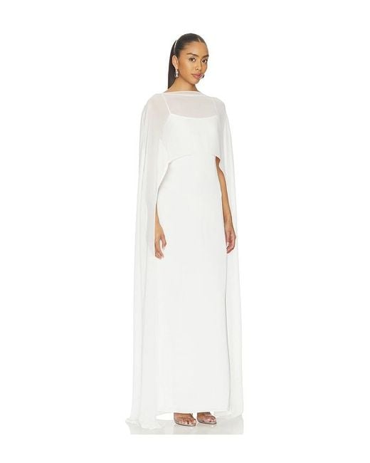 Amanda Uprichard White Anastasia Cape Dress