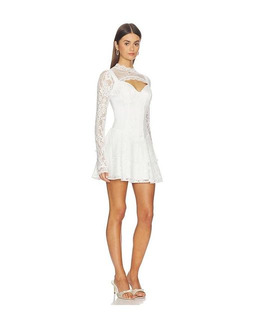 OW Collection White Nori Corset Mini Dress