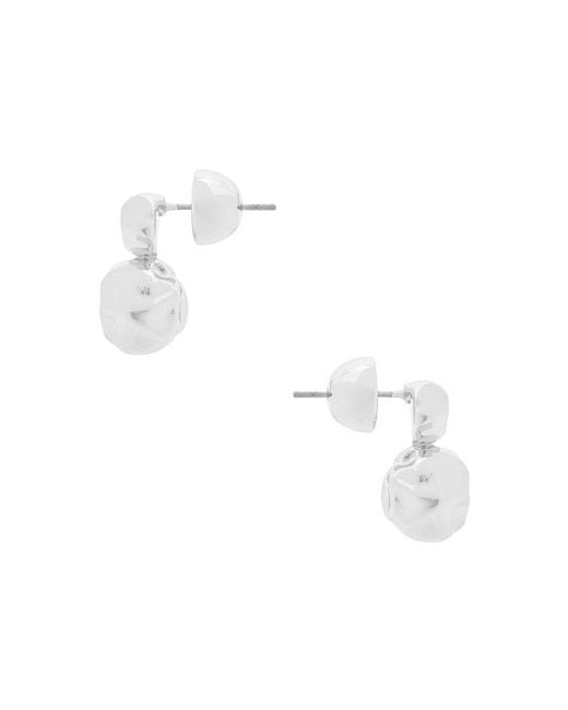 Ettika White Molten Mini Stud Earrings