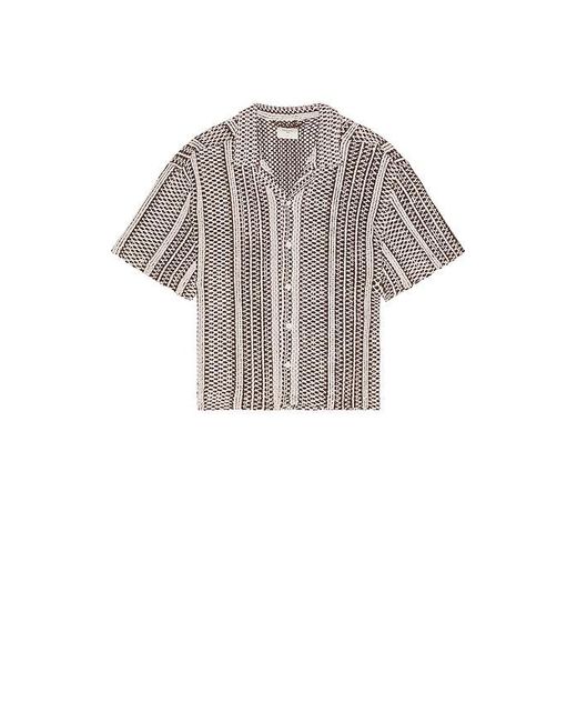 Percival Black Hugh Crochet Cuban Shirt for men