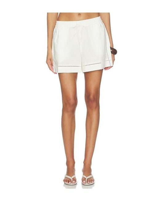 LSPACE White La Mer Shorts