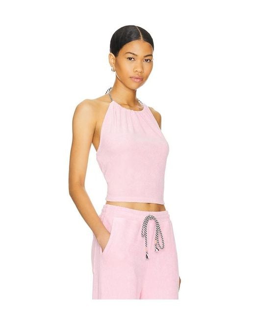 Sundry Pink Lounge Halter Top