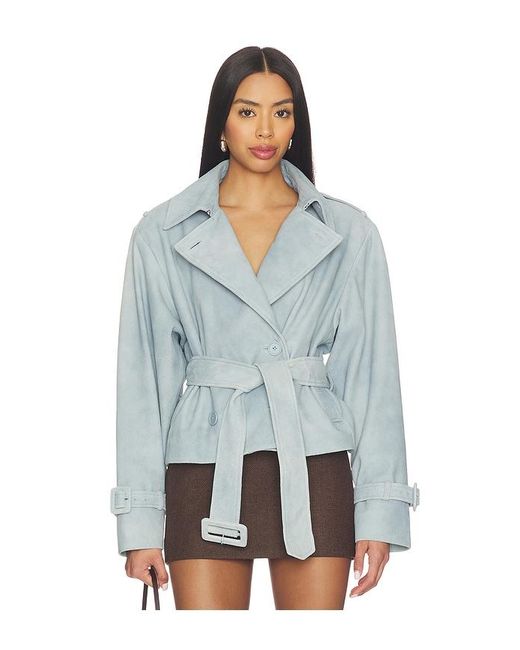 Lamarque Blue Dhana Cropped Trench Coat