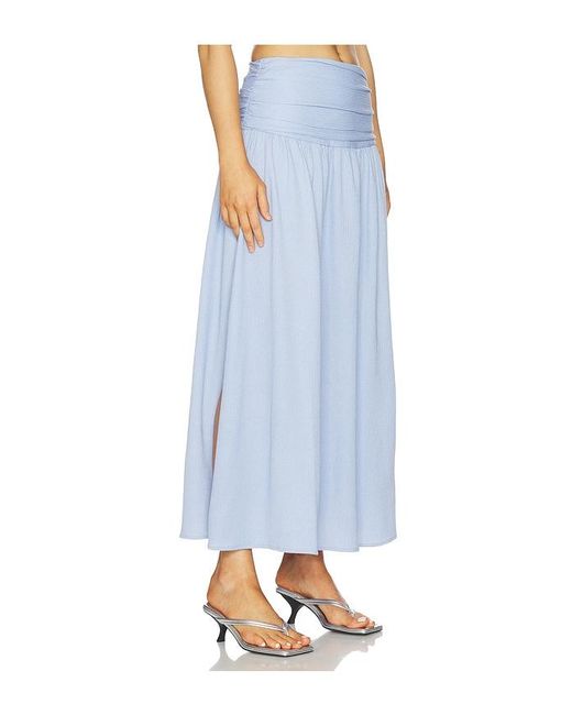 MINKPINK Blue Luna Yoke Detail Maxi Skirt
