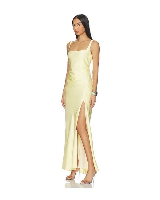Runaway the Label Metallic Esme High Split Maxi Dress