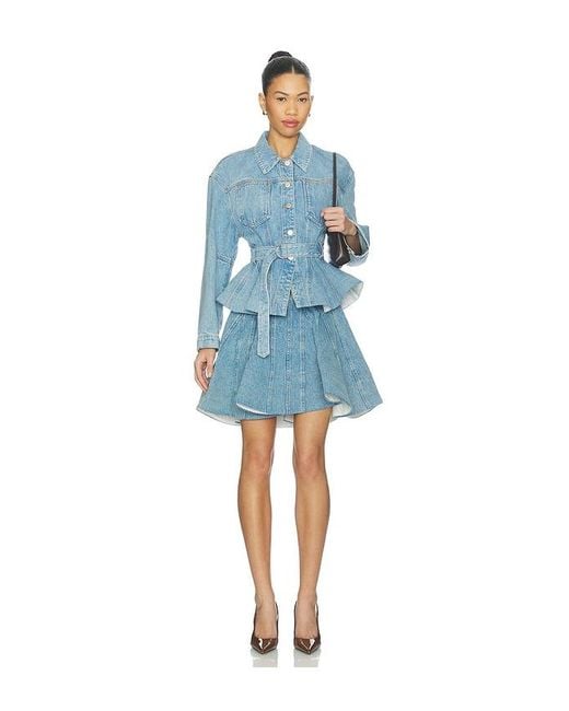 AKNVAS Blue Alex Peplum Denim Jacket