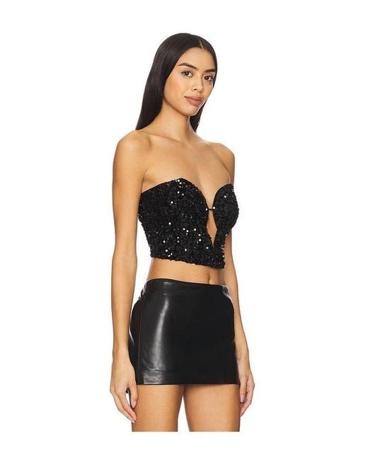 Bardot Black Eleni Velvet Sequin Bustier