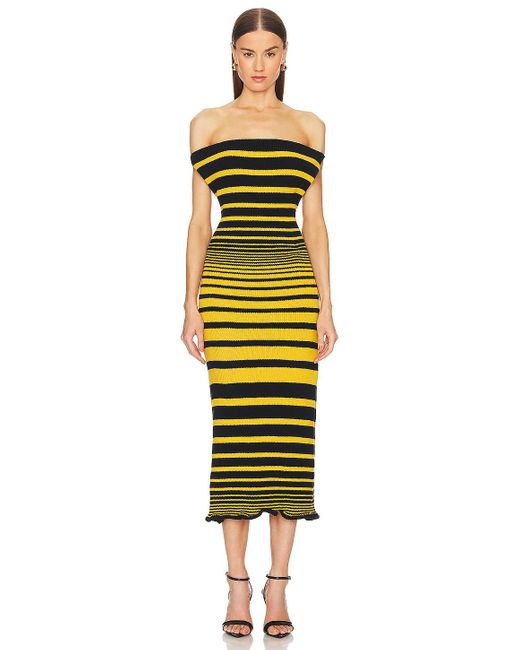 George Trochopoulos Caterpillar ミディ丈ドレス Yellow