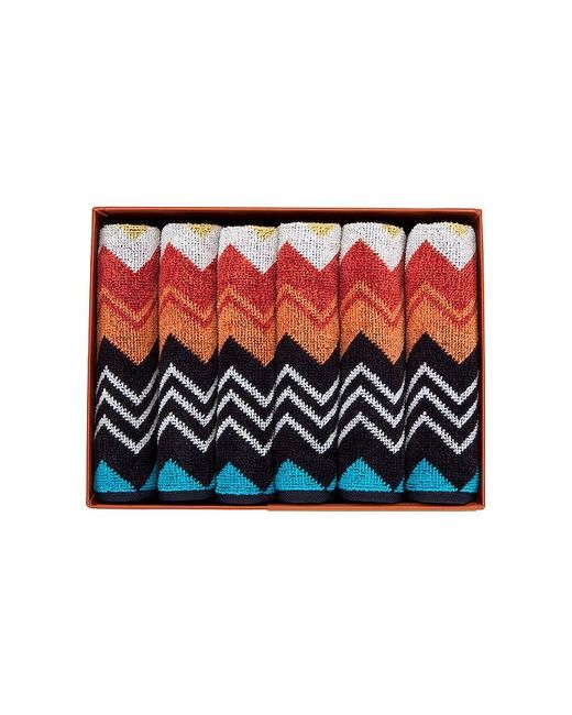 Missoni Red Giacomo Face Towel 6 Piece Set