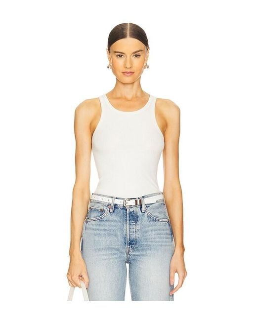 ÉTERNE Blue High Neck Fitted Tank Top