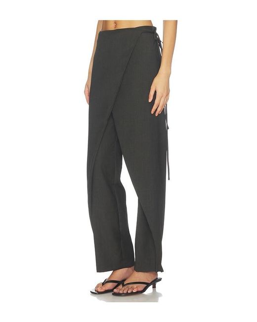 St. Agni Black Wrap Rouleau Pants