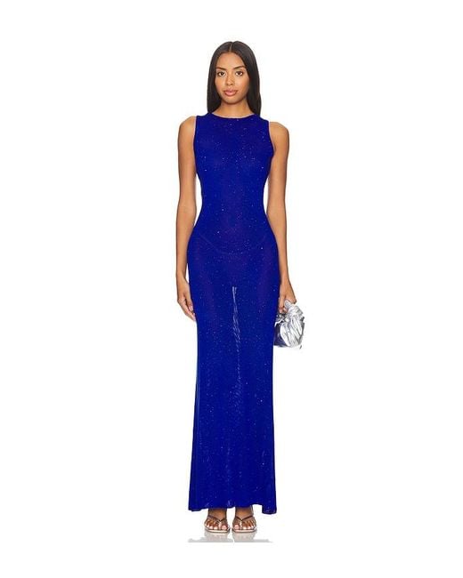 Runaway the Label Blue Adriana Maxi Dress