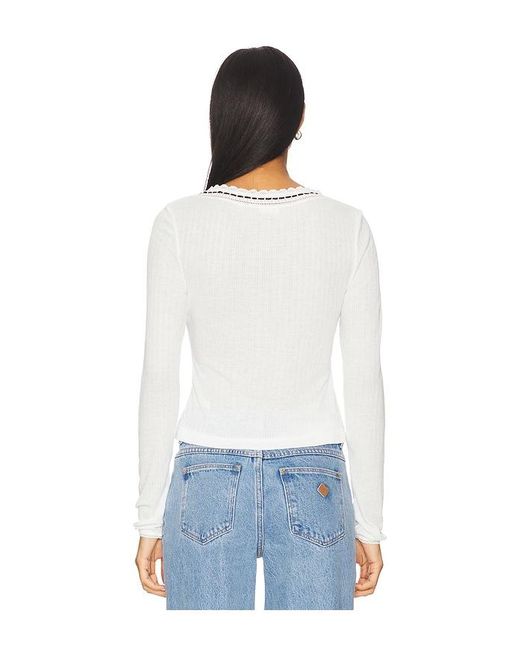 Free People White Only You Long Sleeve