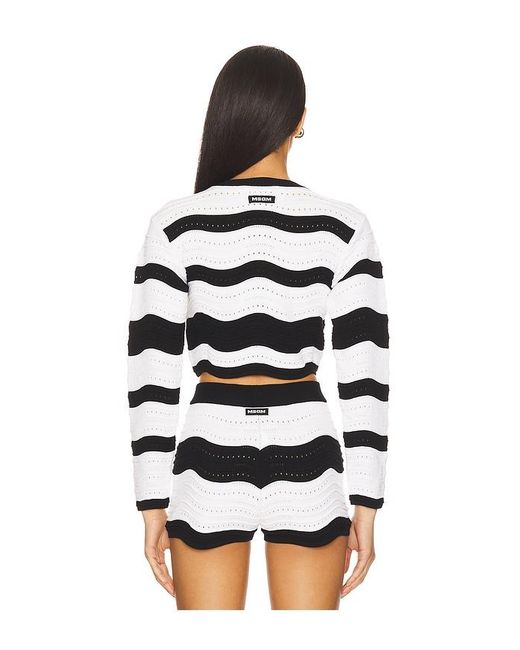 MSGM White Knit Cardigan