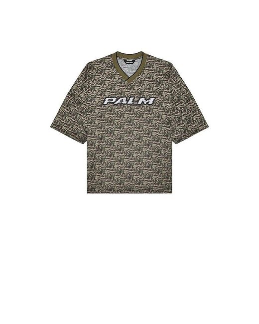 Palm Angels Black Camo Allover Palm Sport Tee for men