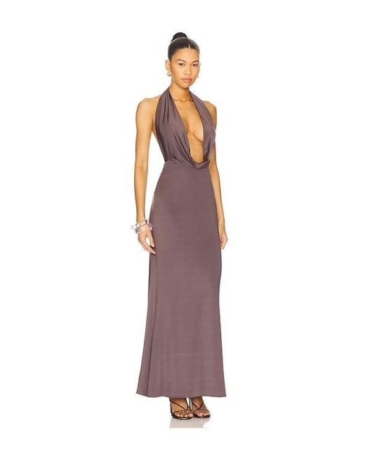LAPOINTE Multicolor Lightweight Jersey Deep Cowl Neck Gown