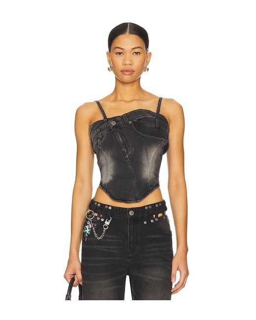 MARRKNULL Black Crossing Tank Top