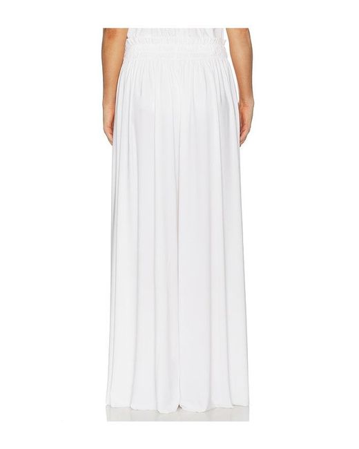 Norma Kamali White Wide Leg Peasant Pant