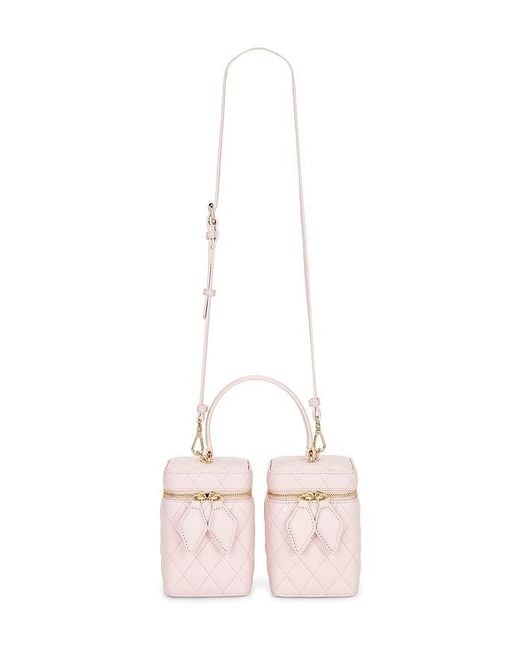 AKNVAS White Rox Mini Quilted Leather Double Box Bag