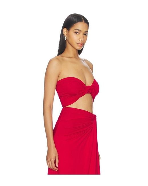 Sid Neigum Red Braid Bandeau Top