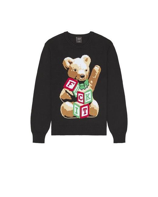 Huf Black Gift Bear Intarsia Sweater for men