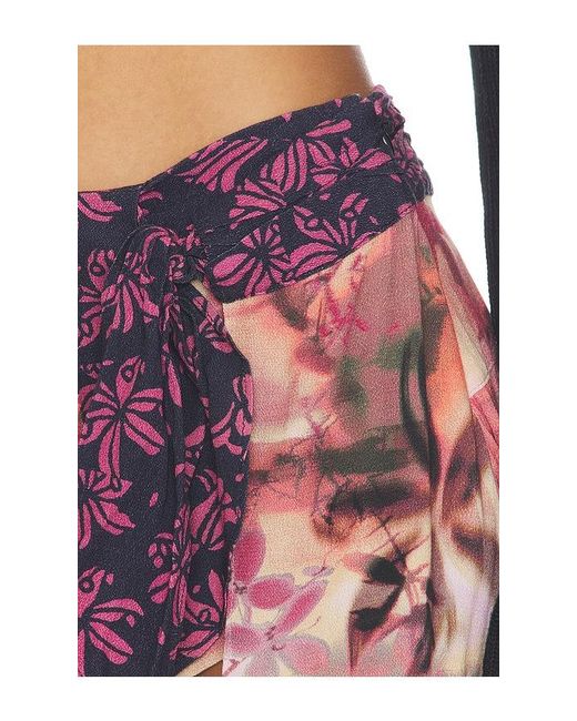 Free People Multicolor Sun Soaked Sarong Mini Skort