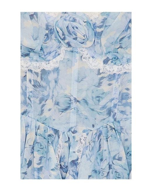 For Love & Lemons Blue Elea Mini Dress