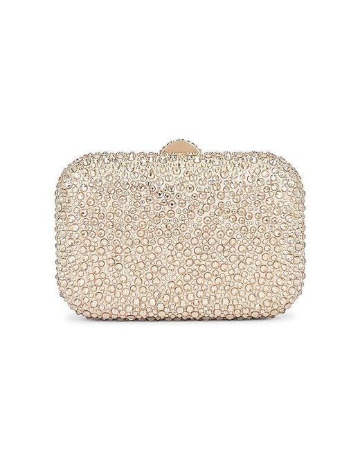 Olga Berg Natural Casey Hot Fix Encrusted Clutch