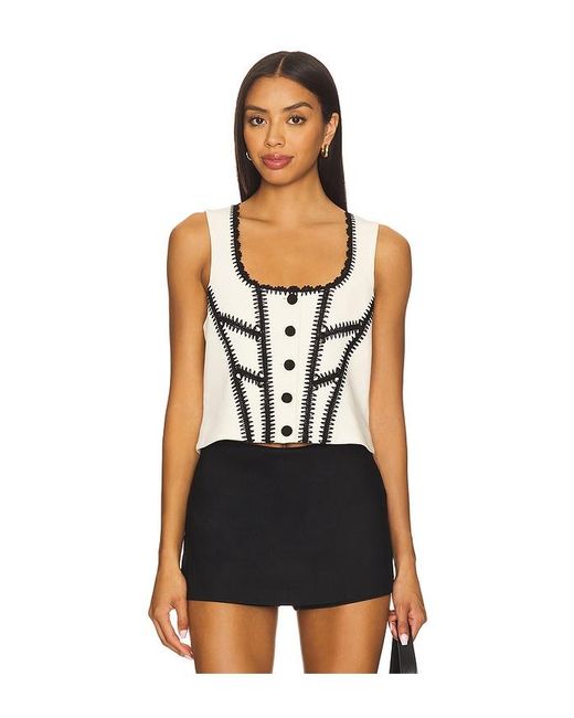 Cinq À Sept Black Crochet Sinclaire Top